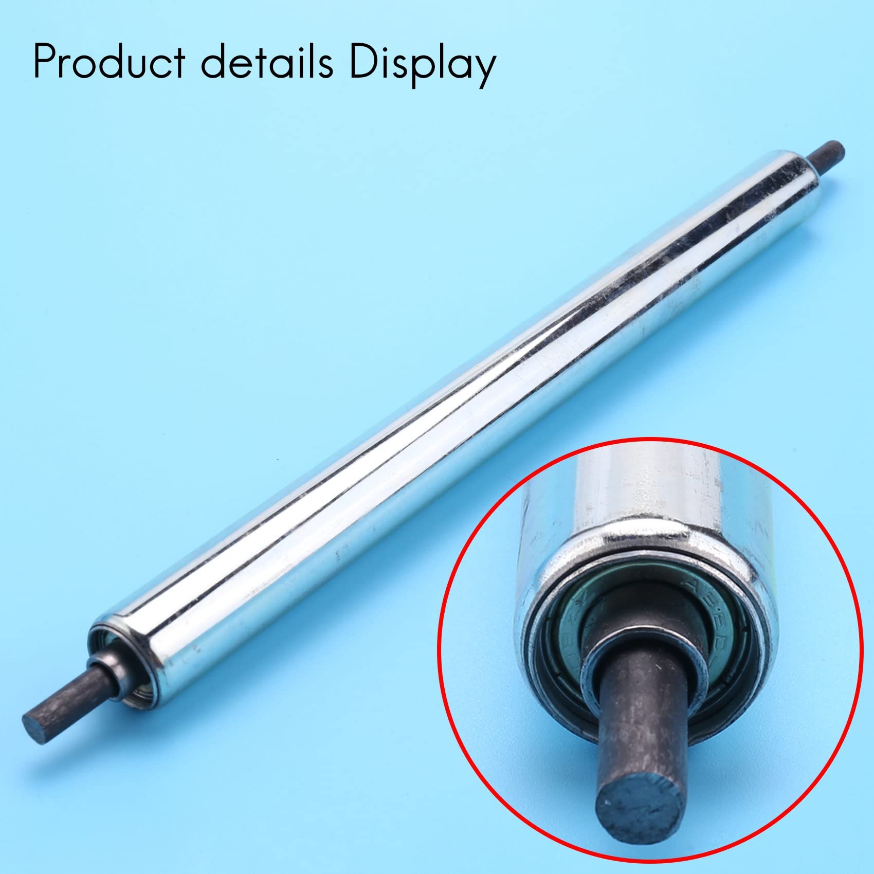 Kqcibz 25mm x 300mm Carboon Steel Assembly Line Conveyor Roller, Silver