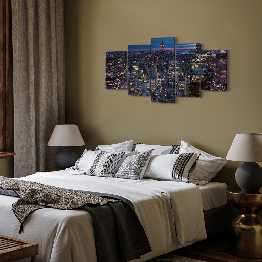 Tableau Décoratif New York 225x112.5 Cm - Toile Full HD Couleur Vive Pour Salon Ou Chambre - Style Moderne