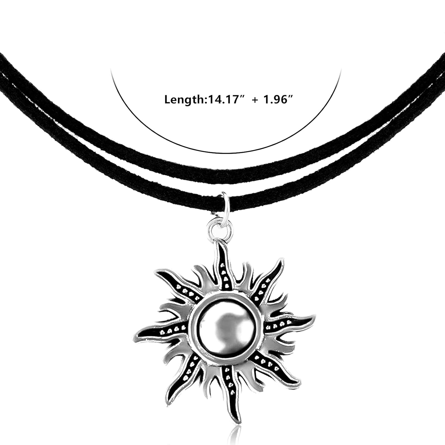 MJartoria Native American Bohemian Sun Charm Handmade PU Leather Choker Necklace 5 61RTFRYnPES. SL1500