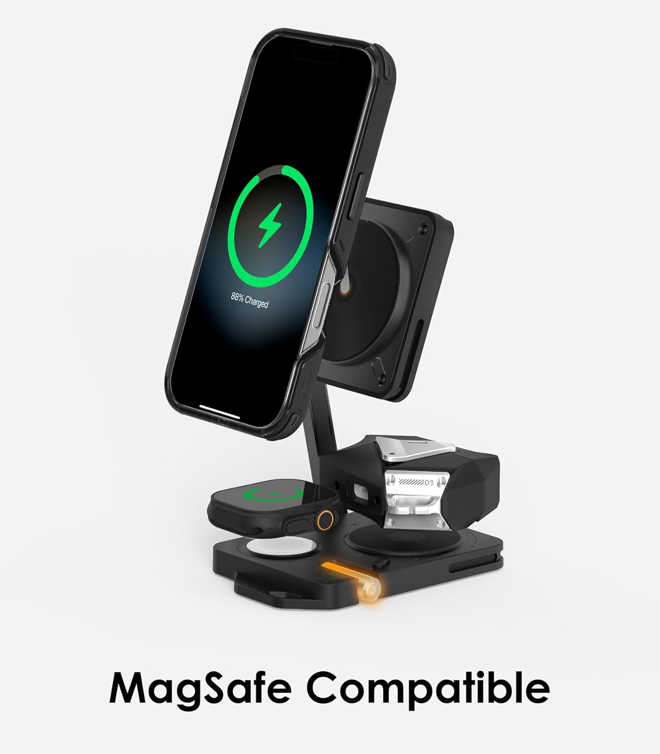 Aulumu MagSafe-Compatible M01 4-in-1 Wireless Charging Station | 15W Collapsible Magnetic Wireless Charger for iPhone 17 &Apple Watch/AirPods - Image 4