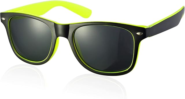 Komonee Drifter Sunglasses Set With Black Zip Case and Cleaning Cloth Classic Style Retro Sun Shades UV400 Protection Unisex For Men Women Golf Cycling Sports Fishing
