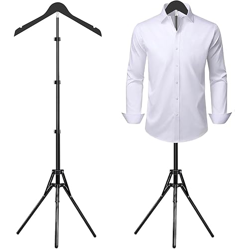 Adjustable Shirt Display Stand 32-63 Inch, Foldable Clothing Display Stand for Retail Vendors, T Shirt Mannequin Torso, Steamer Rack Stand for Dress Clothes Garment