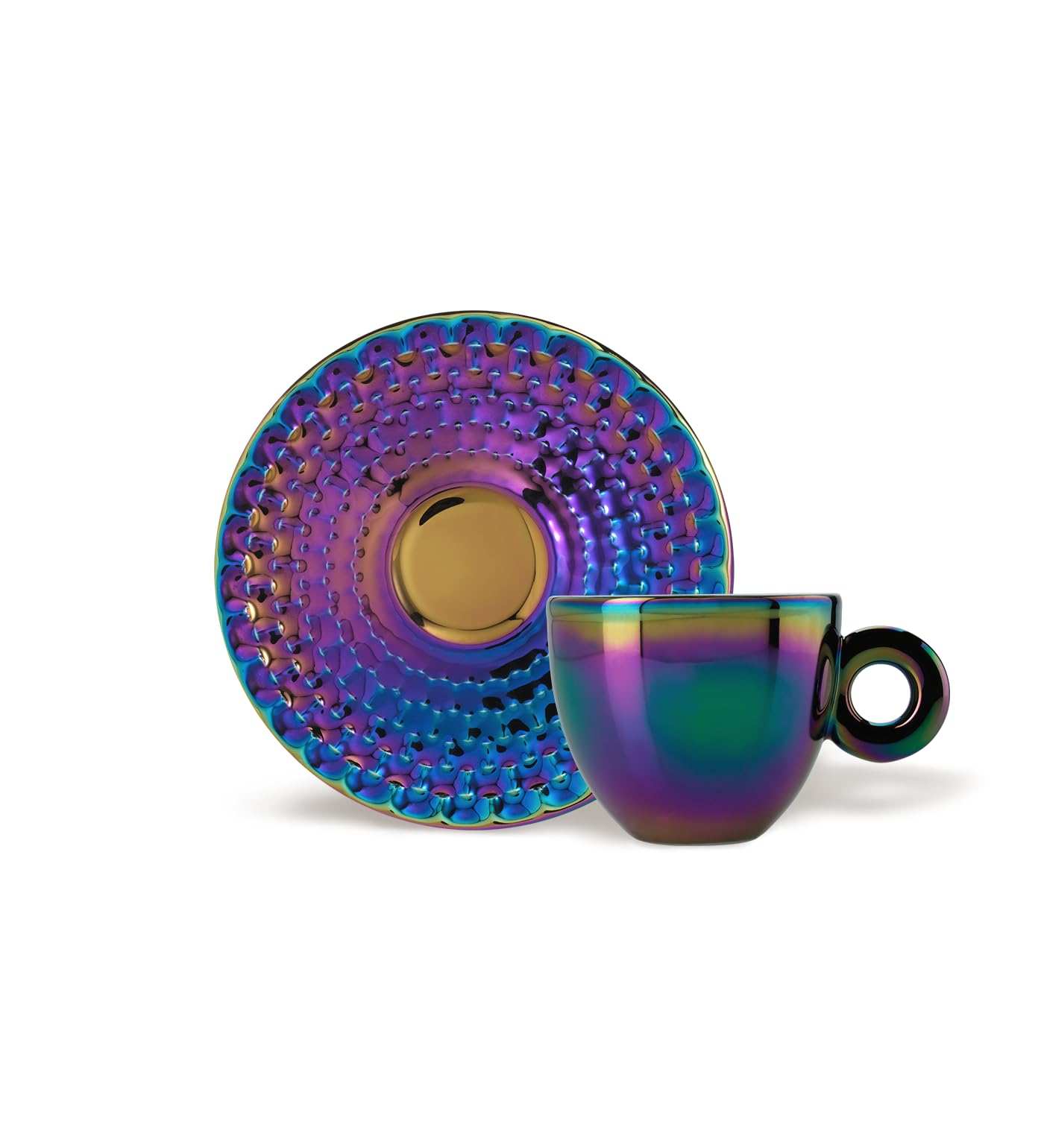 illy 25569 | 2 kubki do cappuccino Art Collection John Armleder | Zestaw dwóch filiżanek + dwa spodki z numerami i podpisami