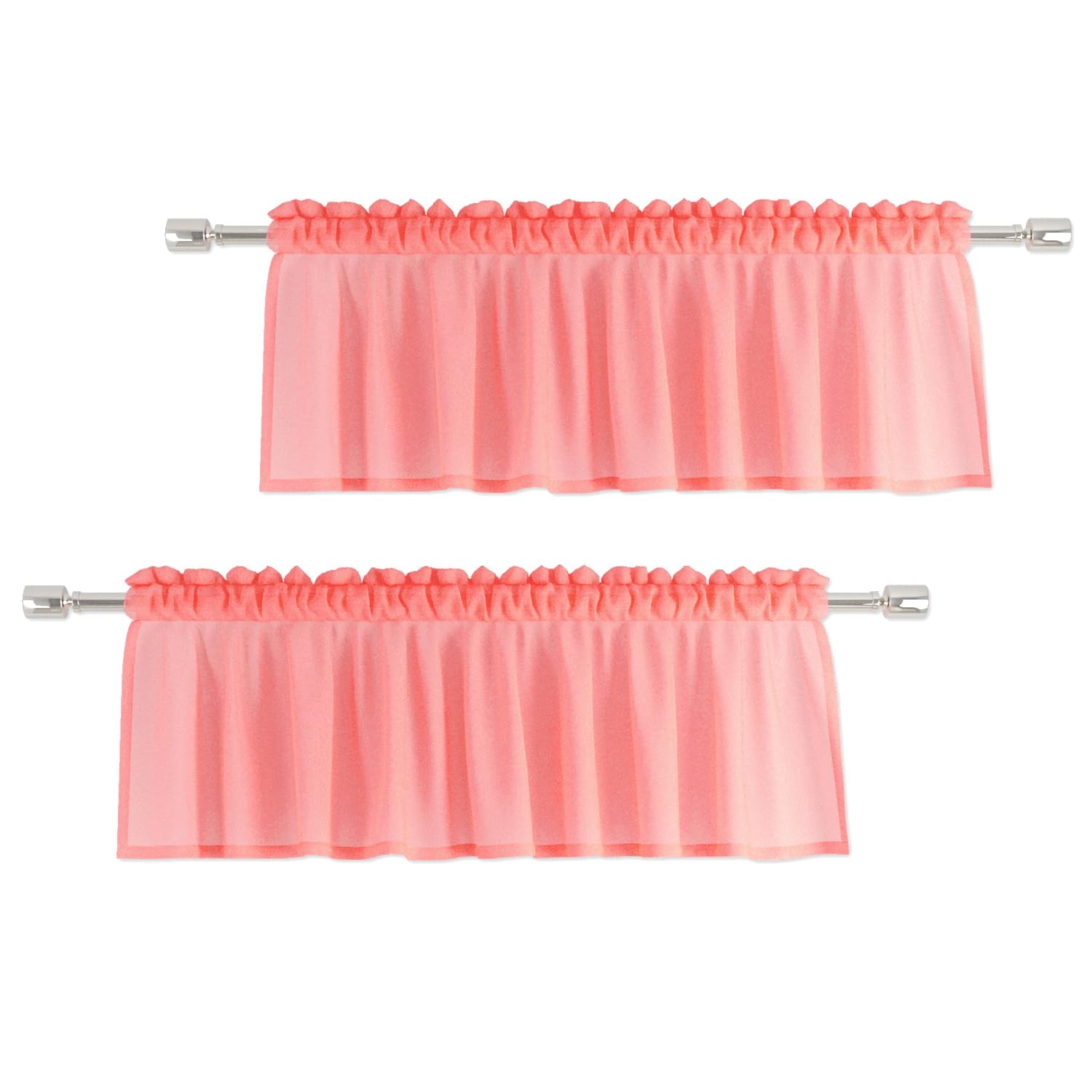 Cantonnière corail brise-vue pour petite fenêtre de salle de bain