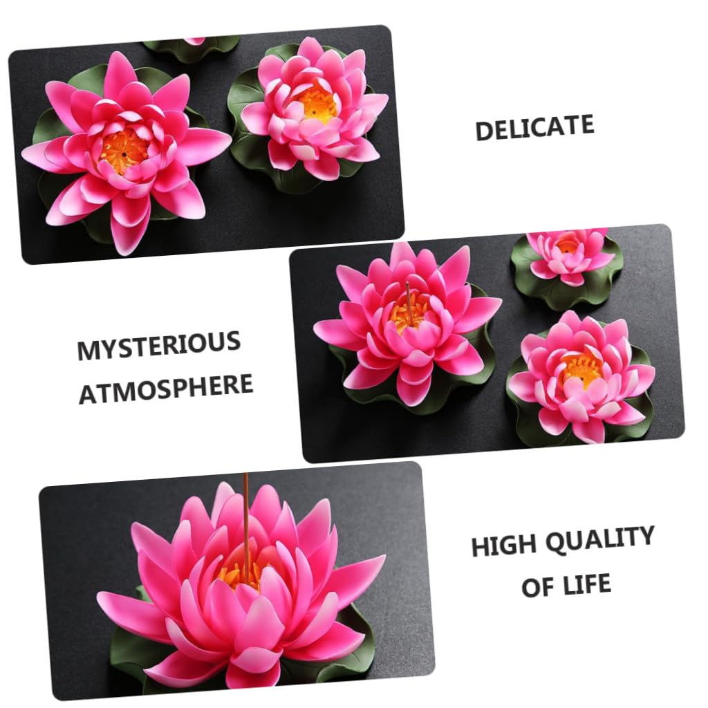 Rosa Quemador de Loto Flor de Incienso de Cerámica para Meditación