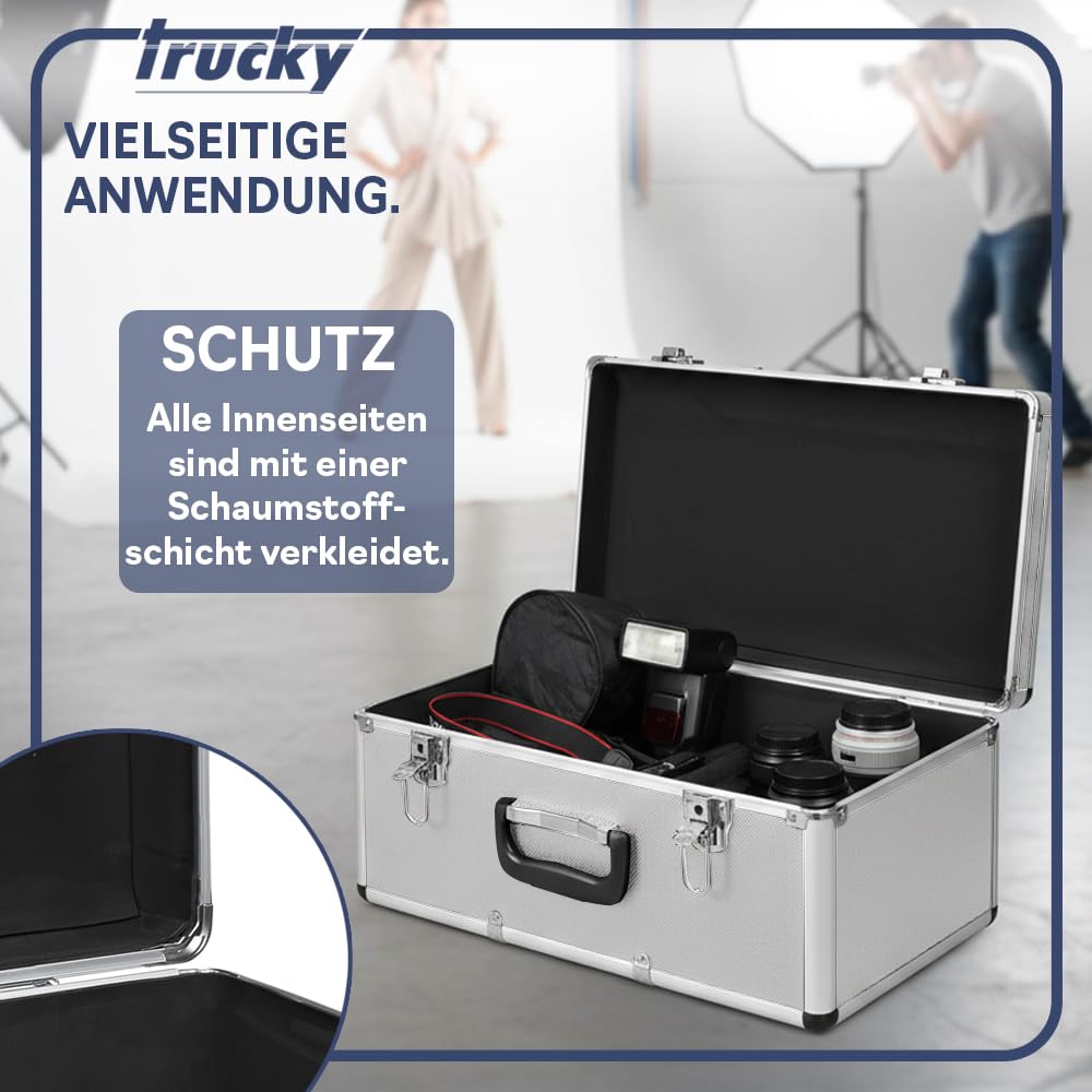 Trucky Aluminium 3er Set Alubox Transportbox Aufbewahrung Silber