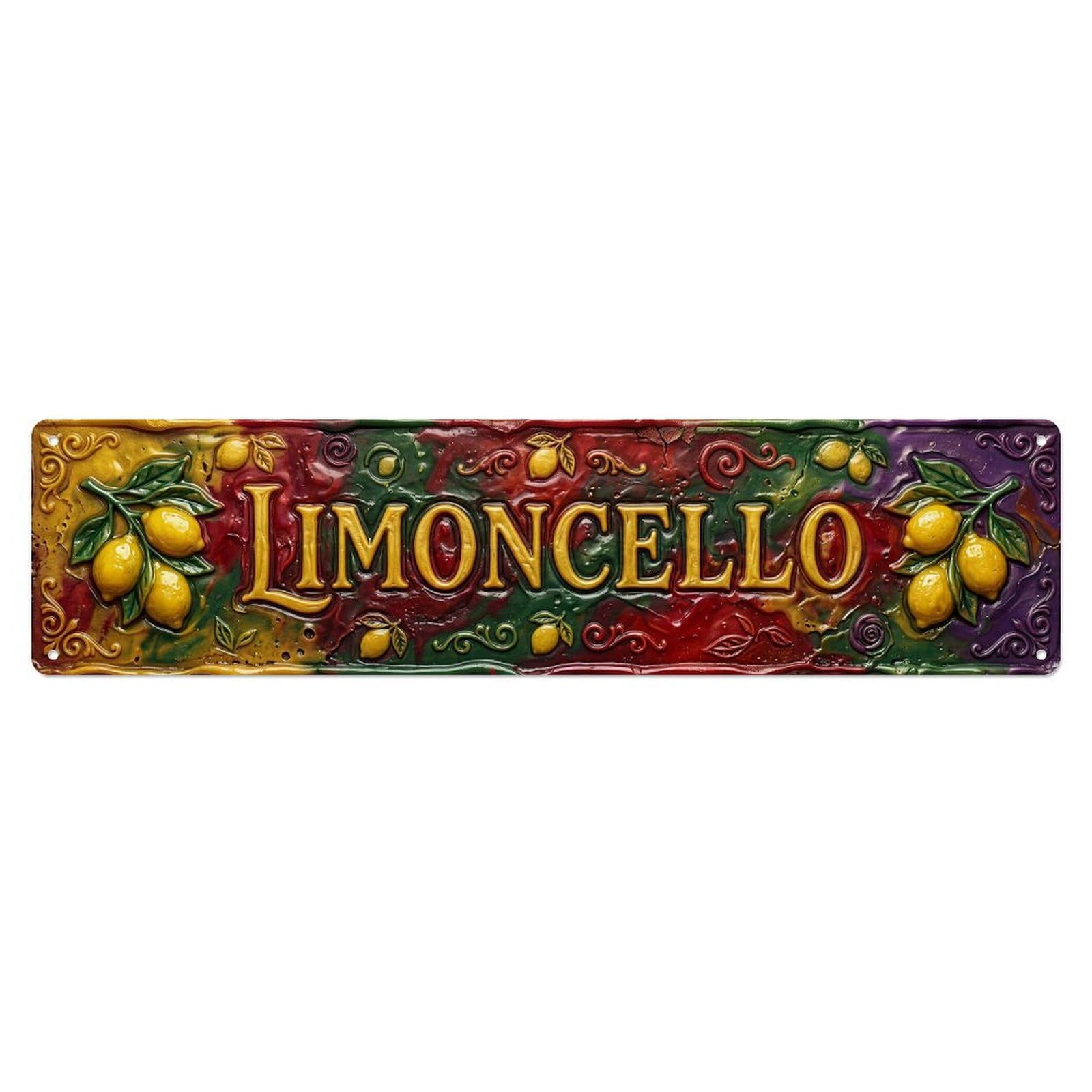 Gtthok Vintage Style Vintage Limoncello Wax Seal Liqueur Metal Tin Sign Plaque Wall Decor For Cafe, Club, Garden Metal Poster 4X16inch