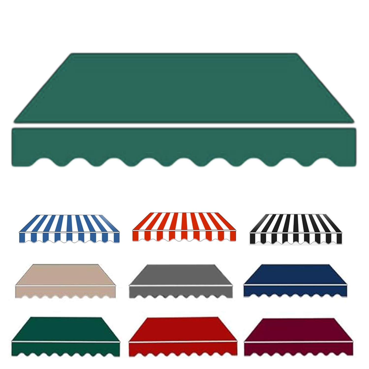 Pbwerigl Dark Green Awning Retractable Canopy, Resistant Polyester Awning Canopy, Protection, 2Pc(,10X8ft/3X2.4m)