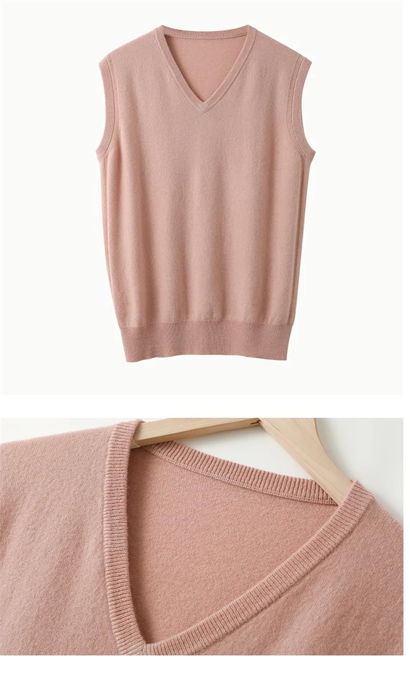 Chaleco de punto de cachemira para hombre, suelto, sin mangas, chaleco de otoño