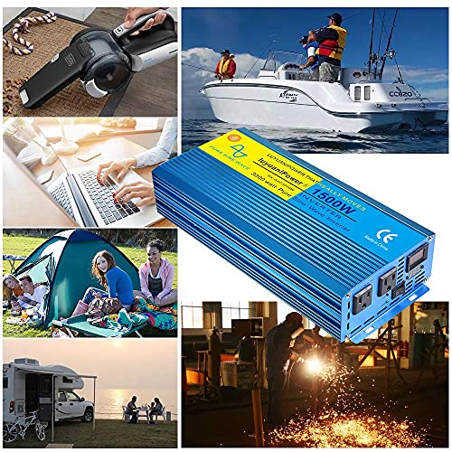 Lvyuan Pure Sine Wave Power Inverter 1500W / 3000W (Peak) Car Caravan Rv Camping Boat Dc 12V Inverter Soft Start 12V Dc To Ac 110V Dc 12V Inverter Converter With Lcd Display #TOP6