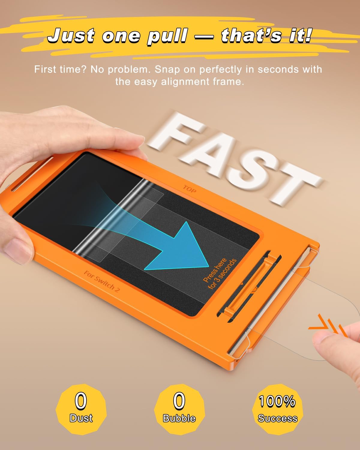 OMOTON Auto-Alignment Matte Screen Protector for Nintendo Switch 2 2025 7.9”, Matte Finish Glass Screen Protector, Dust-free Installation Tool, Bubble Free, Anti-Glare, Touch Sensitive, 2 Pack - Image 3