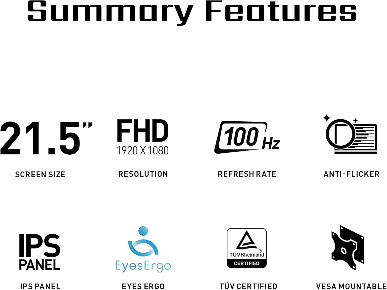 MSI PRO MP225, 22-inch IPS 1920 x 1080 (FHD) Computer Monitor, 100Hz, Adaptive-Synch, HDMI, Video Port, VESA Mountable, Tilt, 1ms, Black image 2 of 8 B0D4WQ2DCZ