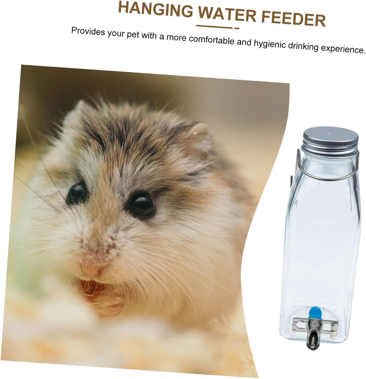 Rabbit Water Bottle Small Pet Waterer Quiet Replacement Bunny Waterer for Rabbit Hamster Cage