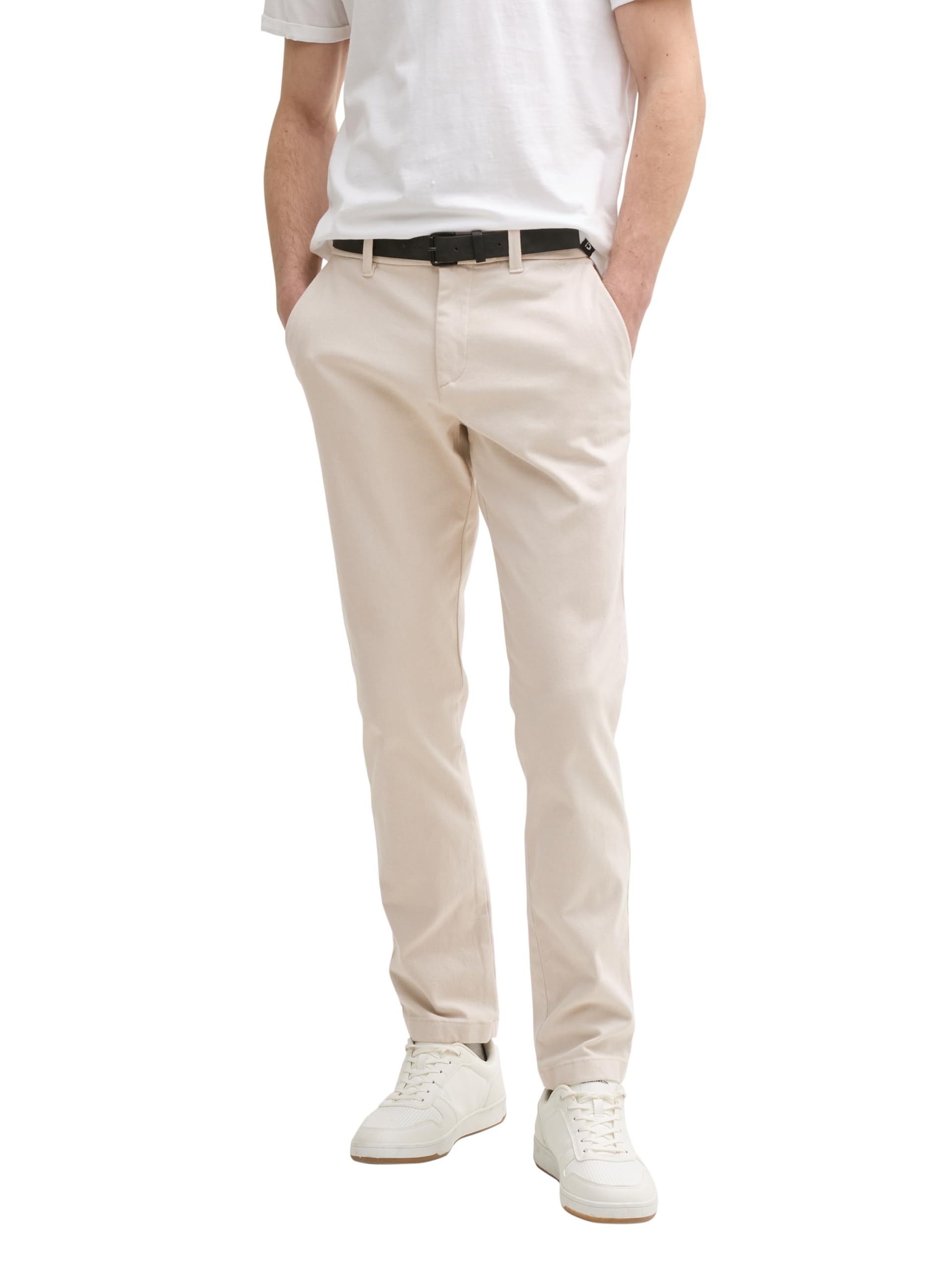Tom Tailor Herren Slim Fit Stretch Chino Hose mit Gürtel 1037653