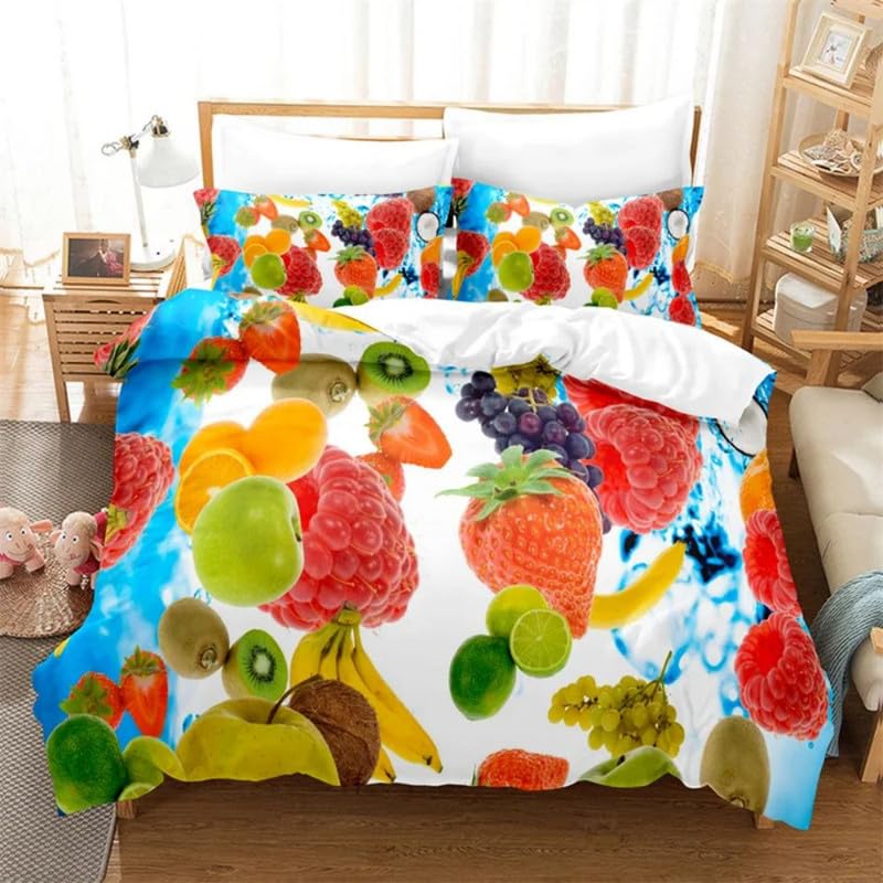 Funda nórdica de frutas coloridas para camas infantiles de 90