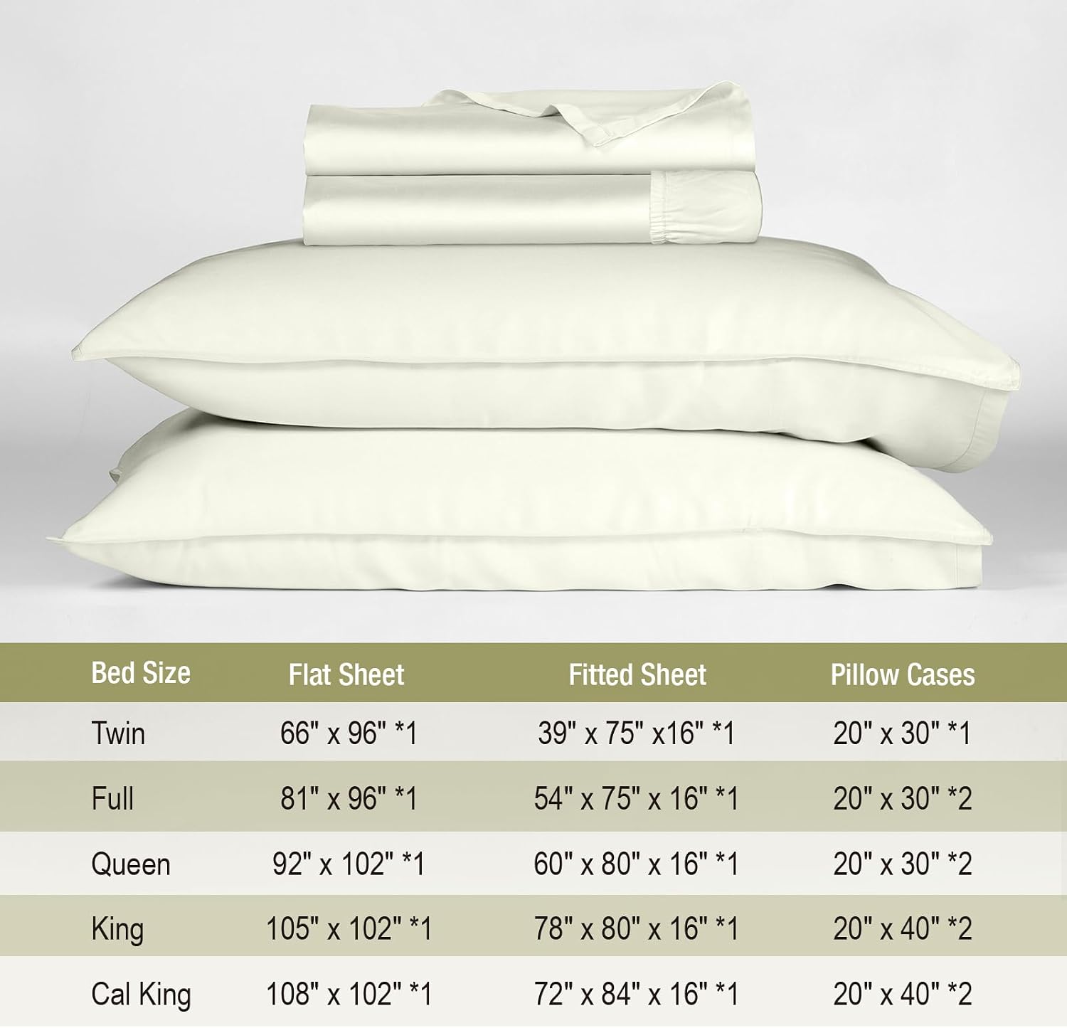 IKIFLY Twin Sheet Set 3 Piece, 16” Deep Pocket, Ultra Soft & Luxuriously for Hot Sleepers, Breathable Silky Bedding Sheets & Pillowcases, Beige