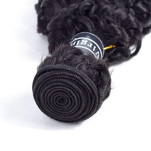 Miniatura 4 de Amella, cabello 8A, brasileño, rizado. 1 paquete de 24 pulgadas, 100% sin procesar, cabello humano virgen, color negro natural