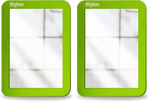 Espejo magnético para casillero, paquete de 2 (verde) - Ideal para casillero escolar, baño, refrigerador, gabinete de oficina, caja de herramientas