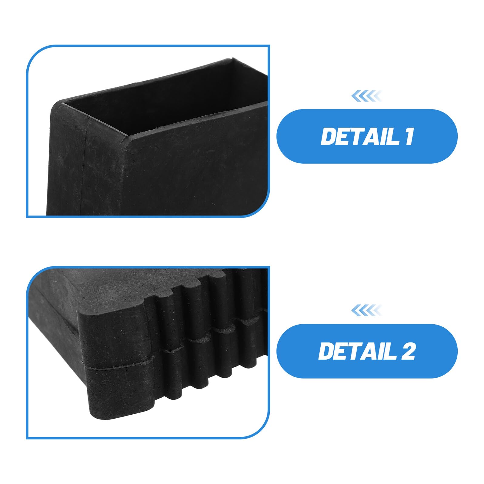Luxshiny Tapas de Goma Antideslizantes para Patas de Escalera 2 Piezas Negras 30x70 Mm Protección Duradera para Escaleras de Mano Accesorios y Almohadillas Estabilizadoras