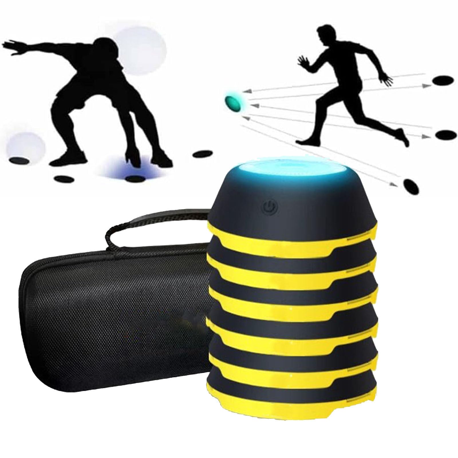 LjyAeono Reaction Training Led Lights, Agility Reaction Training Lights, Smart Lights, Improve Reaction Time, Fitness, Speed and Agility for Gyms, Sports Facilities 6Lights