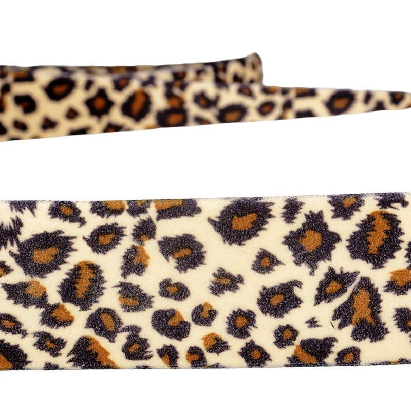 PST - Bobina di nastro in velluto leopardato, 20 m