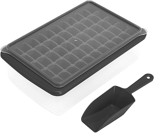 Bandeja para cubitos de hielo con tapa y contenedor para congelador, bandeja de hielo de 55 pepitas de fácil liberación con tapa, recipiente de