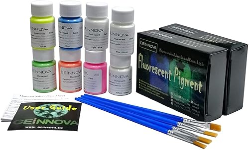 Pintura que brilla en la oscuridad Pasta fotoluminiscente Pintura fluorescente juego de 8 para decoración de fiesta/pared/botella/vidrio Graffiti
