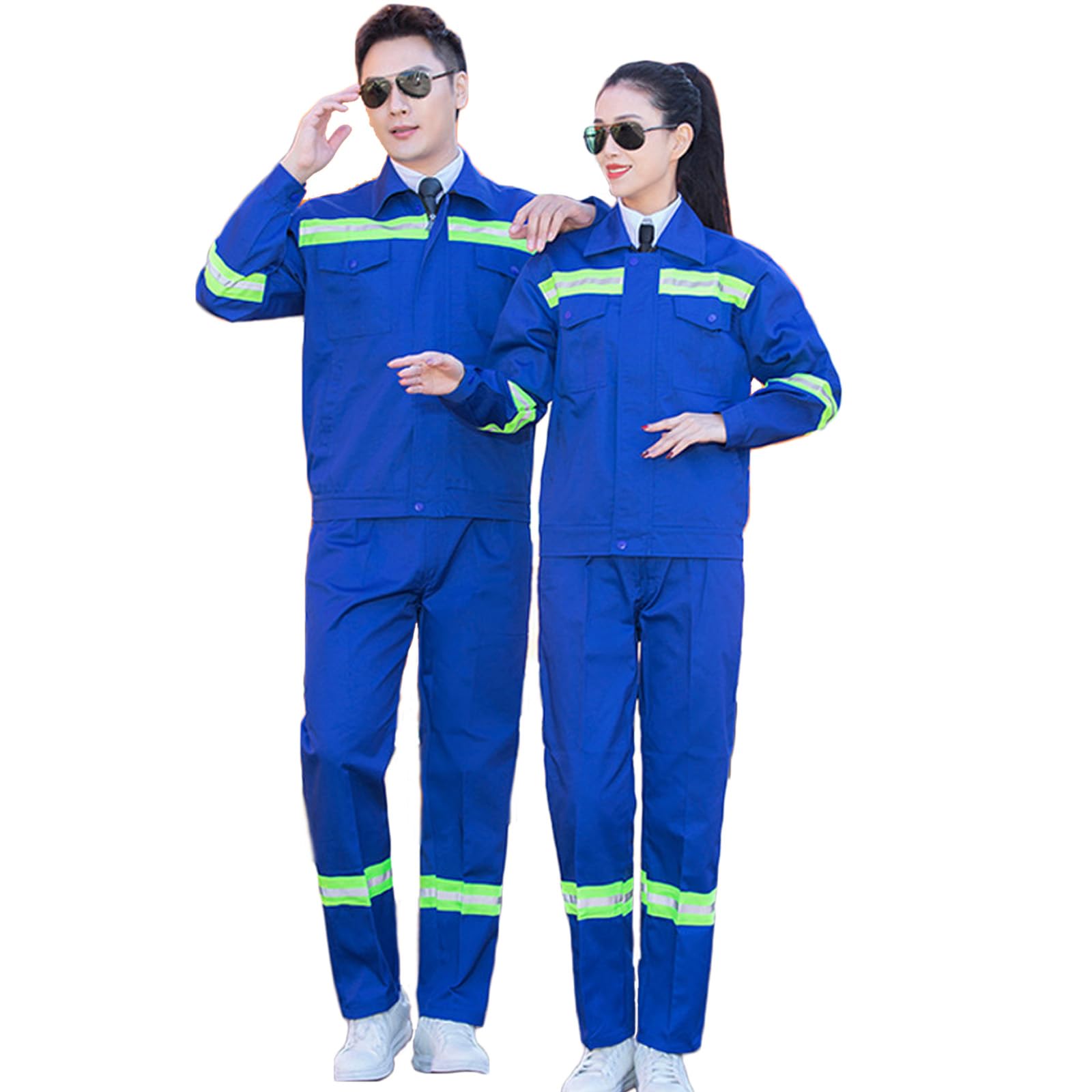 Chaqueta De Trabajo Y Pantalones Traje De Manga Larga Ropa De Trabajo Con Raya Reflectante Para Hombres Mujeres