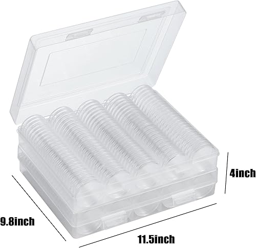 Miniatura 2 de 240 soportes de plástico para cápsulas de monedas de 1.181 in, 5 tamaños de protección para coleccionistas, suministros de recolección de monedas