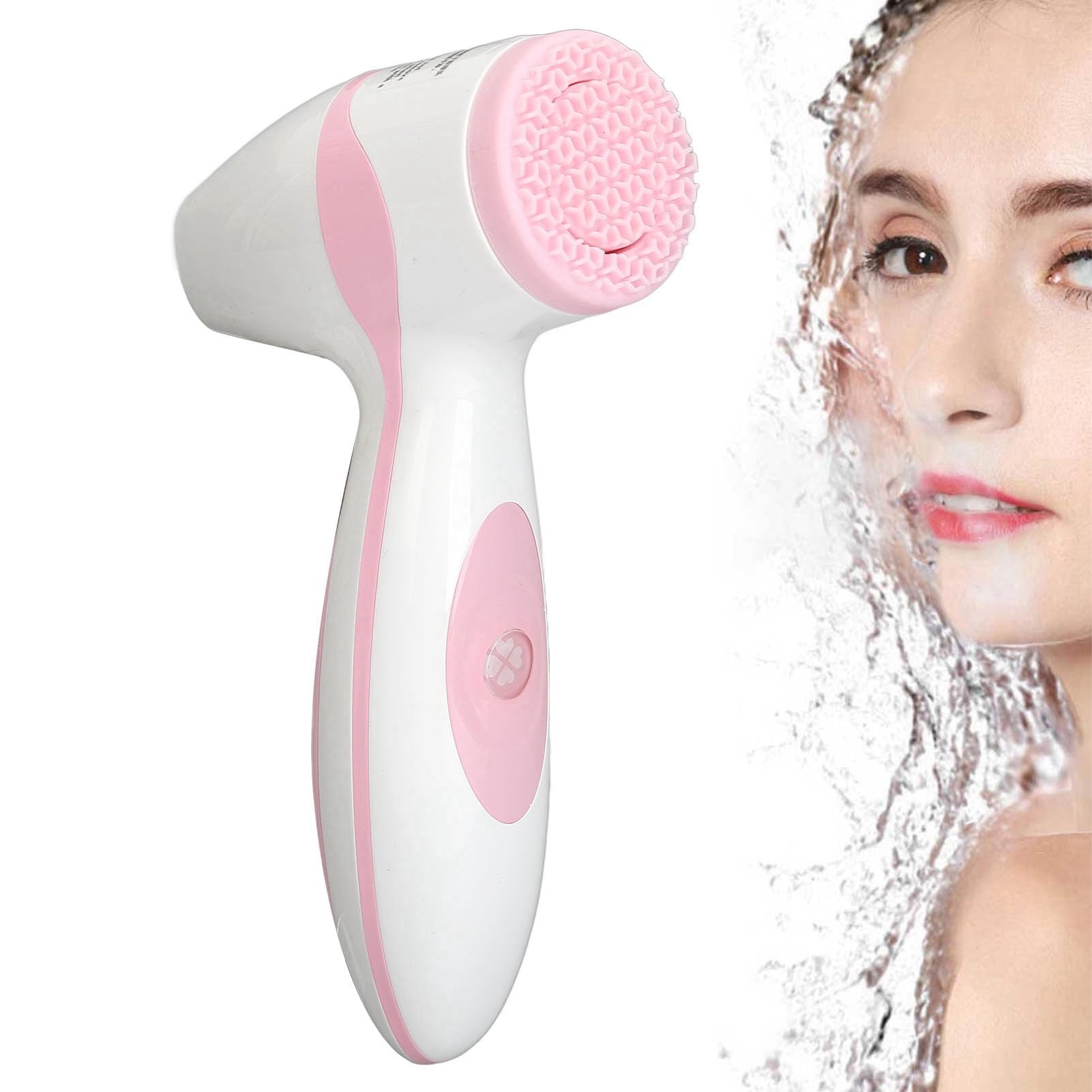 Brosse nettoyante visage électrique rotative en silicone rechargeable pour un nettoyage en profondeur et une exfoliation douce.