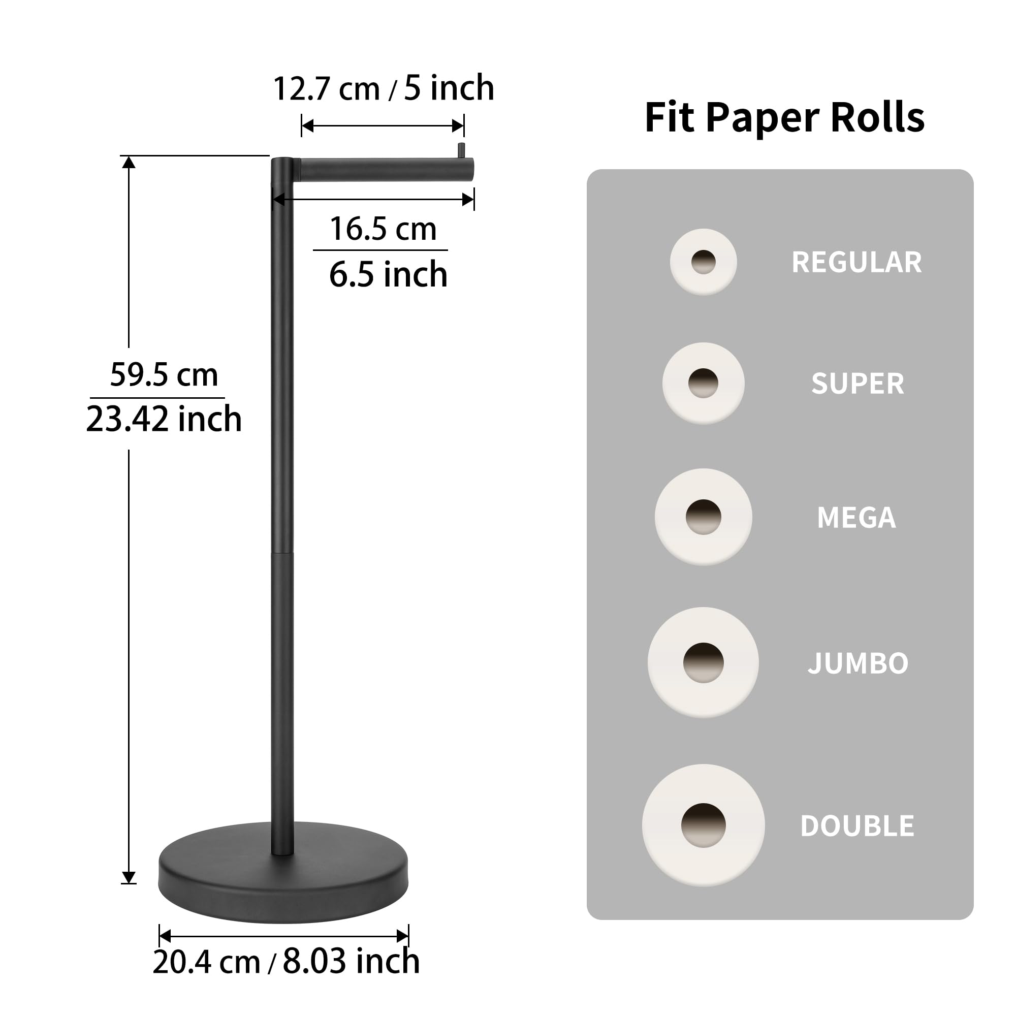 Matte Black Toilet Paper Holder Stand 1 pc - Image 4