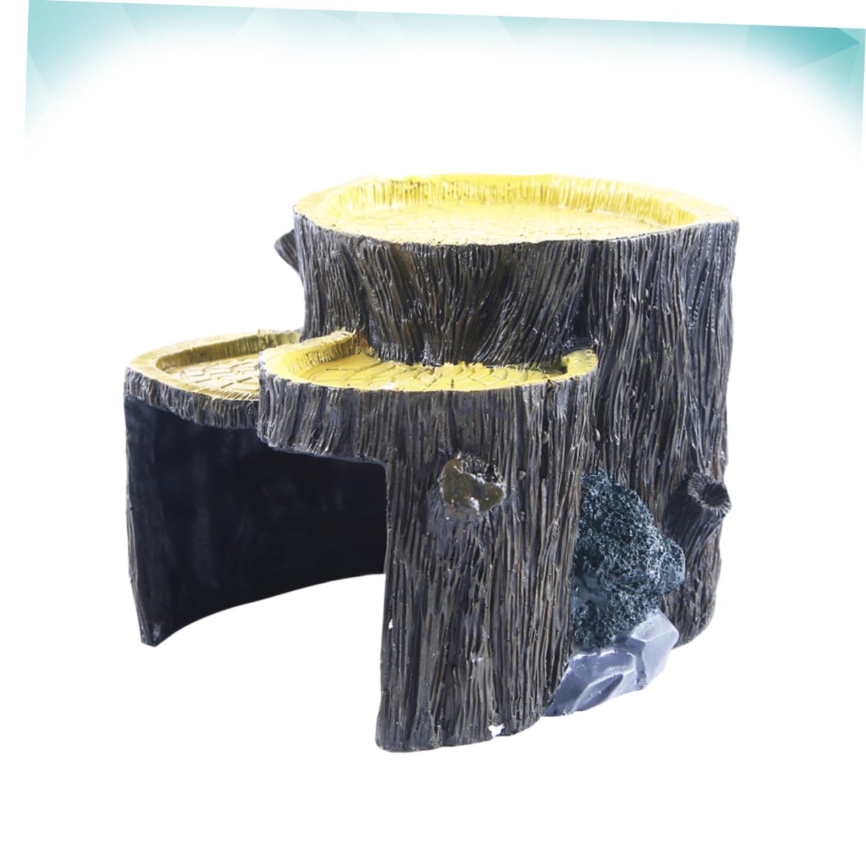Nascondiglio in Resina per Rettili e Pesci per Terrario e Acquario | Ornamento Mini Ceppo, 1 Pezzo, Decorazione Paesaggistica per Habitat, Uso in Vasca