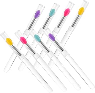 8-Piece Portable Silicone Lip Brush Set with ...