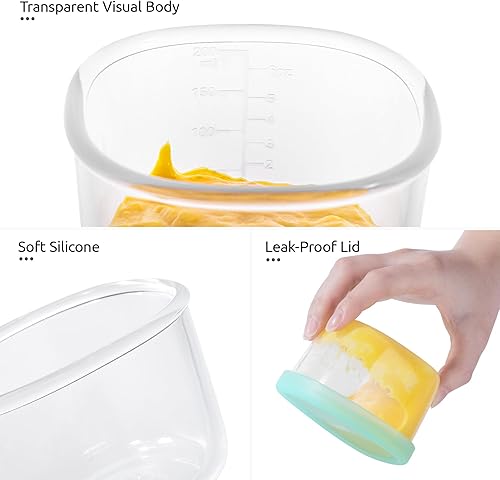 Miniatura 6 de U-Taste Contenedores de almacenamiento pequeños de 3 oz y 6 onzas caja de silicona líquida de grado alimenticio con tapa hermética, apta para