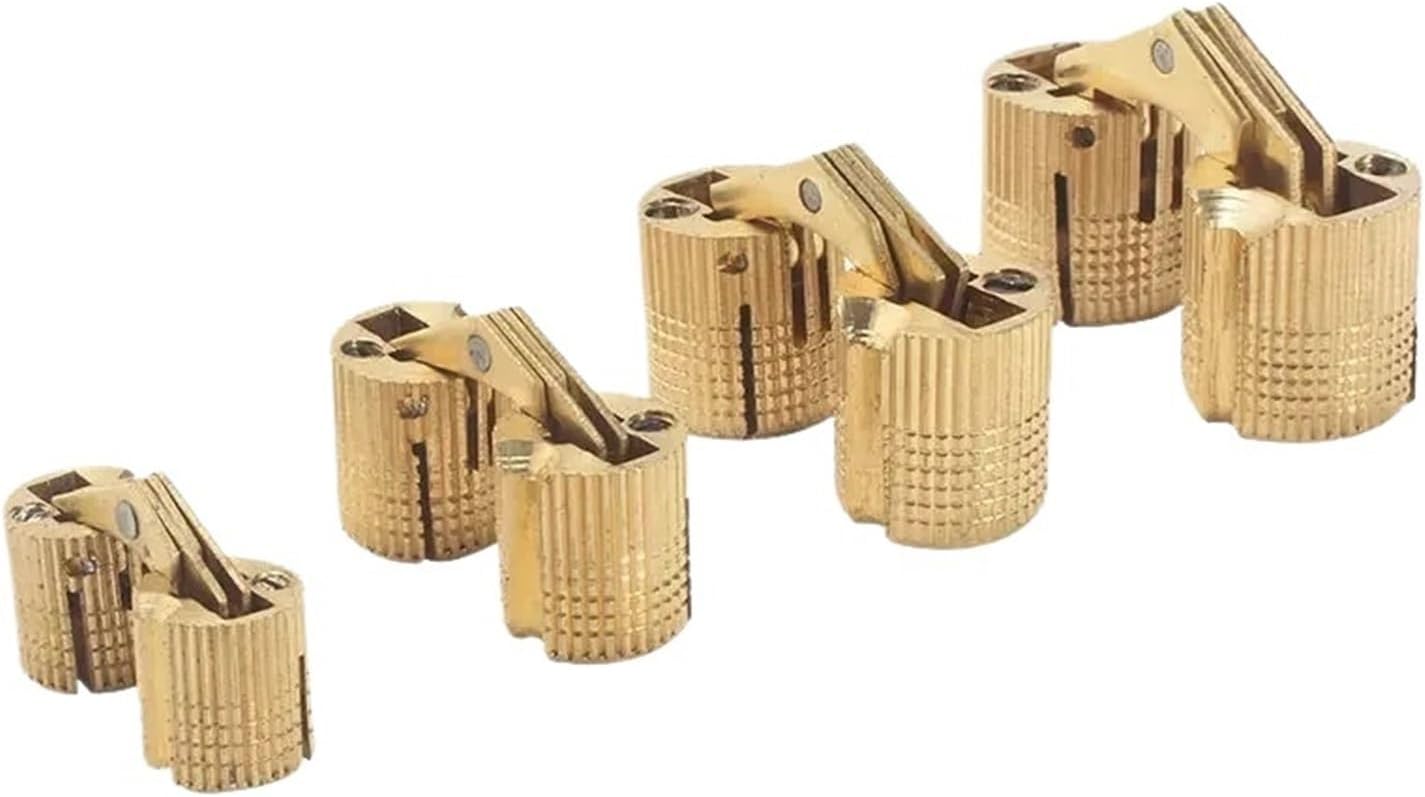 20PCS/Lot Brass Barrel Hinges Cylindrical Hidden Cabinet Concealed Invisible Mount 8mm10mm12mm 14mm16mm18mm(10mm)