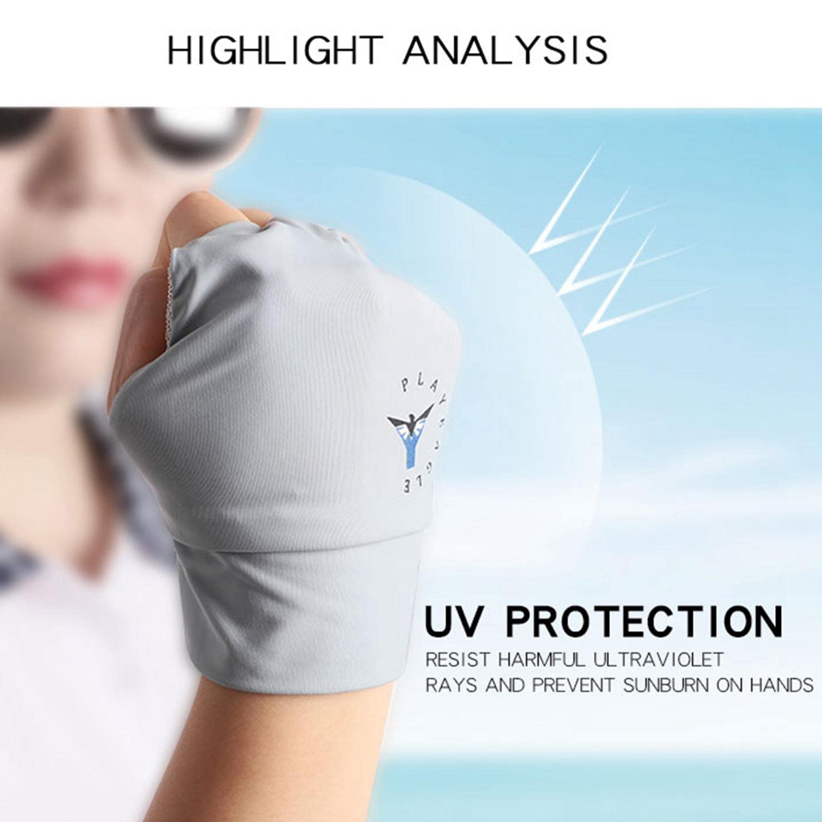 Guanti da golf rinfrescanti per donne e uomini, guanti da pesca, protezione UV, M, bianco sinistro