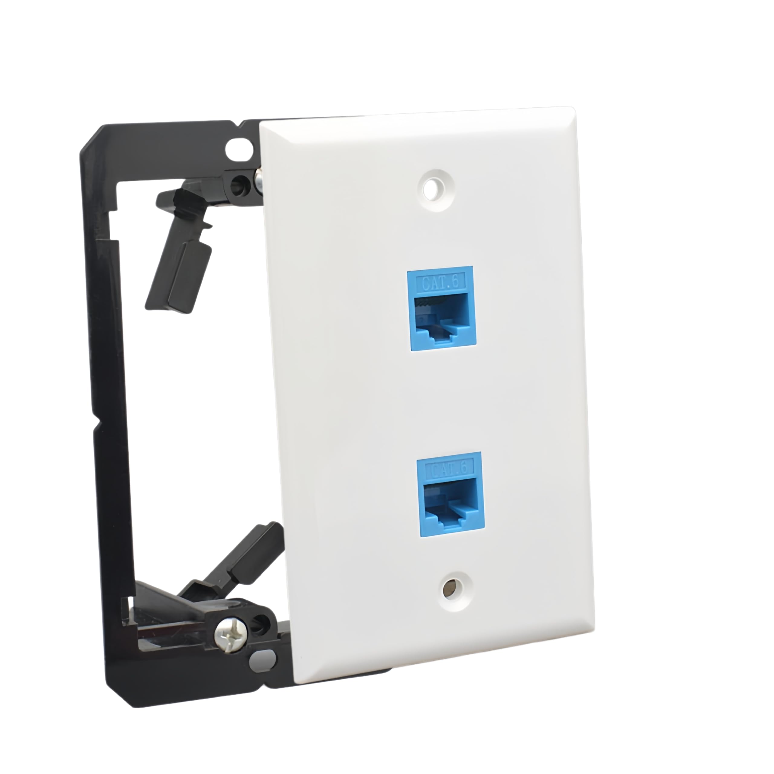 Placa de pared Ethernet de 2 puertos RJ45 y conector Keystone CAT6 para redes de internet