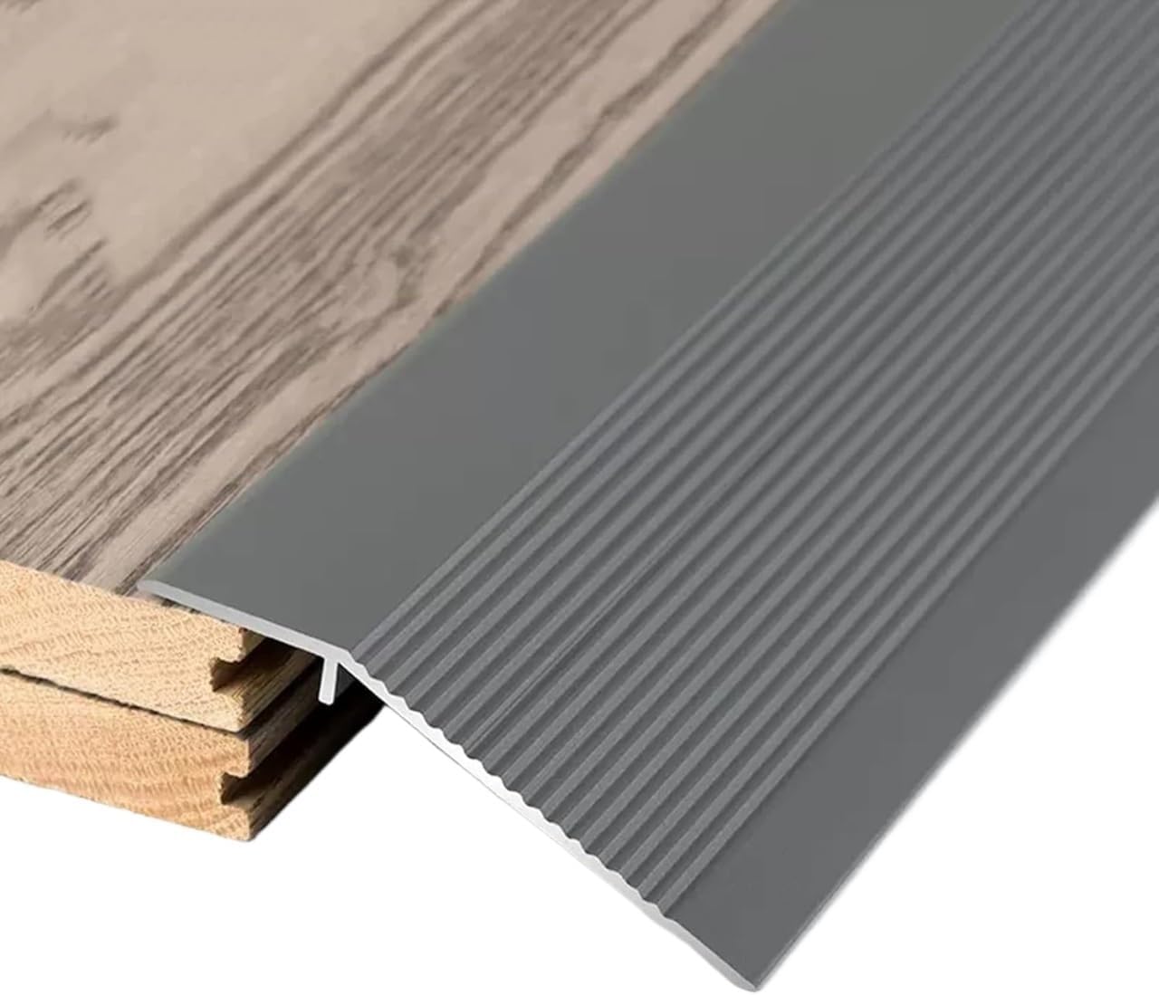 Floor Trim,Door Threshold Strip Metal, Floor Transition Bar for Tiles to Carpet Laminate Board Extra Wide 10 cm Flooring Reducer with Ribbed, Tilt Molding Ramp for Indoor Bedroom