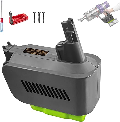 ASUNT para Ryobi a para Dyson V10 Adaptador de batería, convertidor V10 para batería Ryobi de iones de litio de 18 V a batería V10 y funciona con