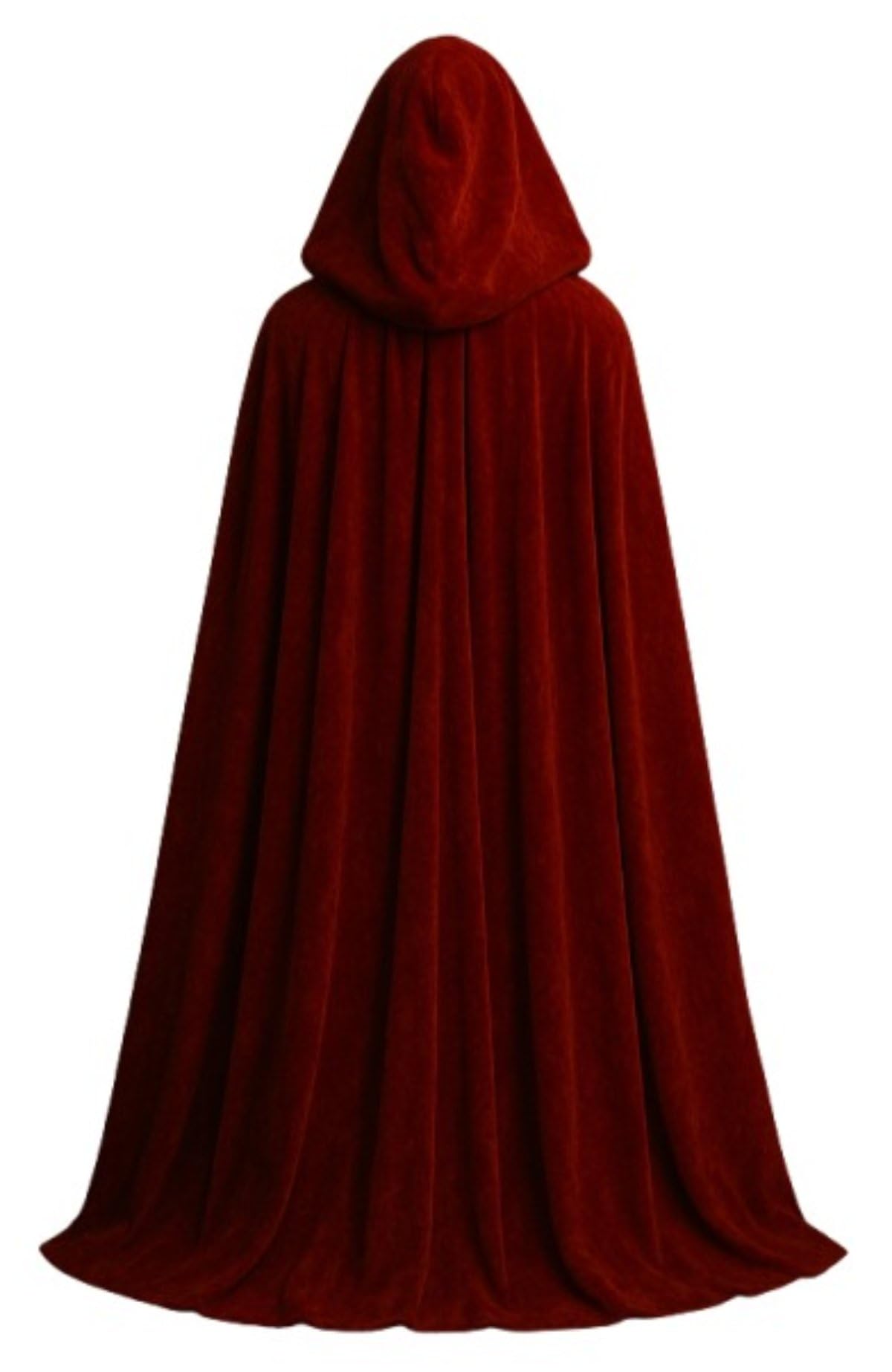 Mantello da vampiro da donna, rosso, con cappuccio, lungo