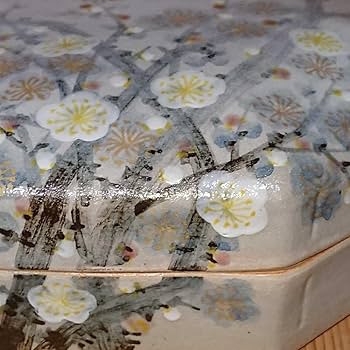 Amazon.co.jp: 京焼渓峰窯渡辺渓峰梅八角陶箱菓子箱菓子茶道具蓋物共箱