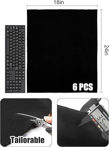 Miniatura 7 de Paquete de 6 mantas de soldadura de fieltro de carbono ignífugas de 17 pulgadas (0.138 in) de grosor, alfombrilla protectora ignífuga de hasta 1800