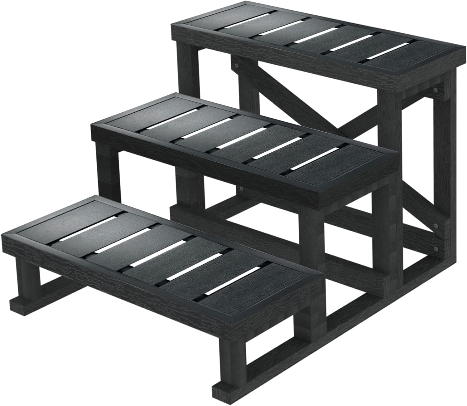 Three steps hot tub steps, Woodplastic composite steps