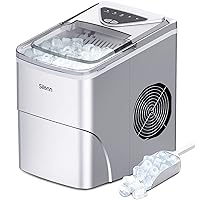 Vista 59 de Silonn - Máquina de hacer hielo para encimera, 9 cubos listos en 6 minutos, 26 libras en 24 horas, autolimpiable, cuchara de hielo y canasta, 2
