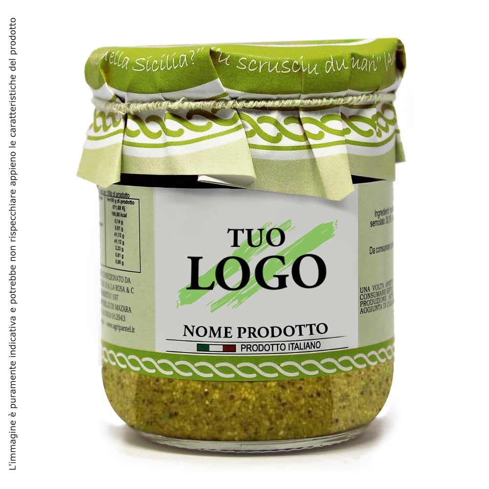 2 cartoni Pesto Pronto al Pistacchio Condimento per pasta con etichetta personalizzabile - Prodotti Tipici Siciliani