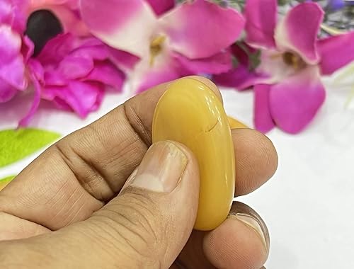 Vista 23 de GEMSCITE 5 piedras preciosas naturales, piedras para la preocupación del pulgar, cristal curativo de reiki, piedra de palma de bolsillo de energía