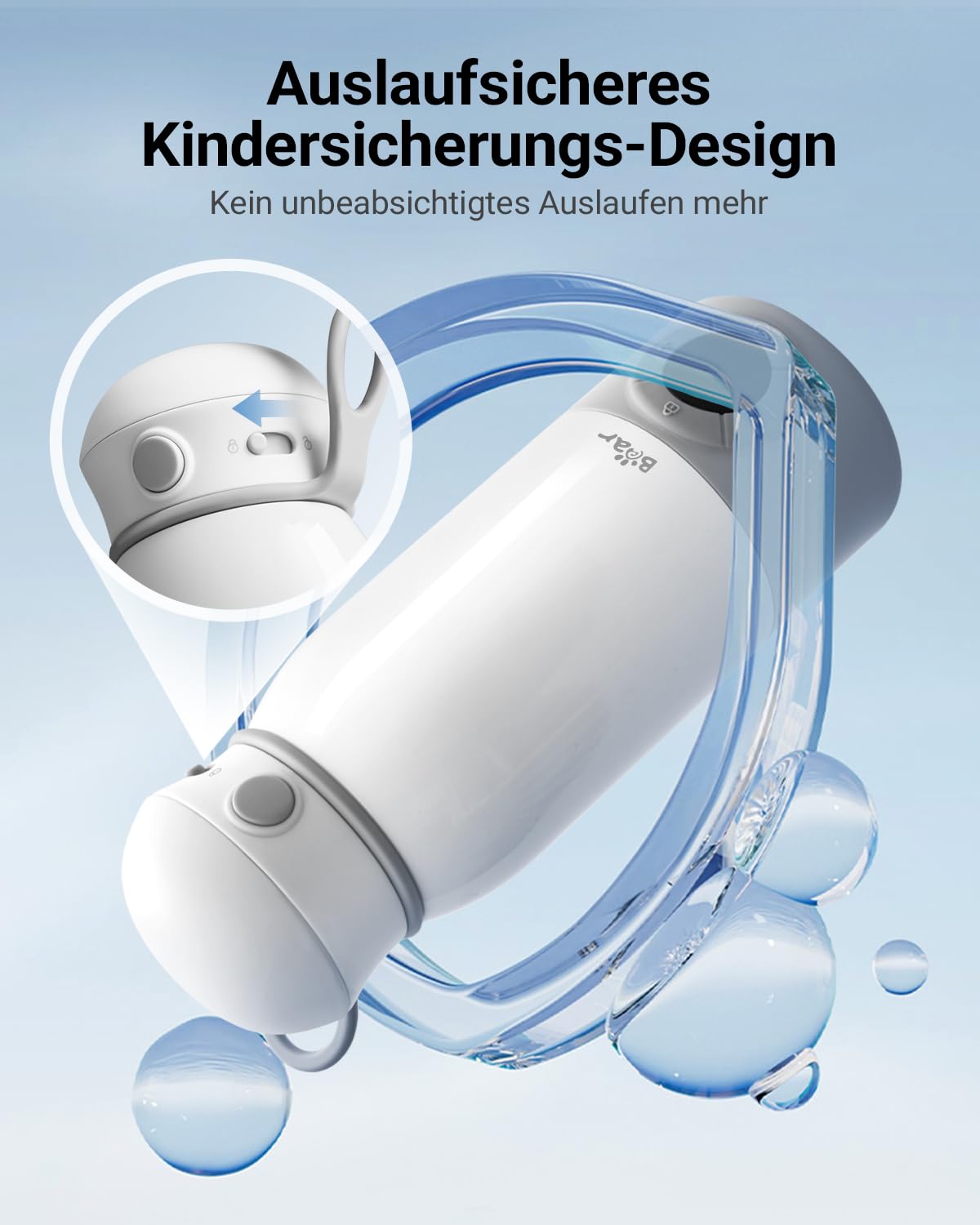 Bear Tragbarer Flaschenwärmer Baby für unterwegs, Schnell aufheizbarer elektrischer Milchwärmer ohne BPA, großes Fassungsvermögen von 500 ml für Muttermilch und Wasser, für Auto, Camping und Reisen