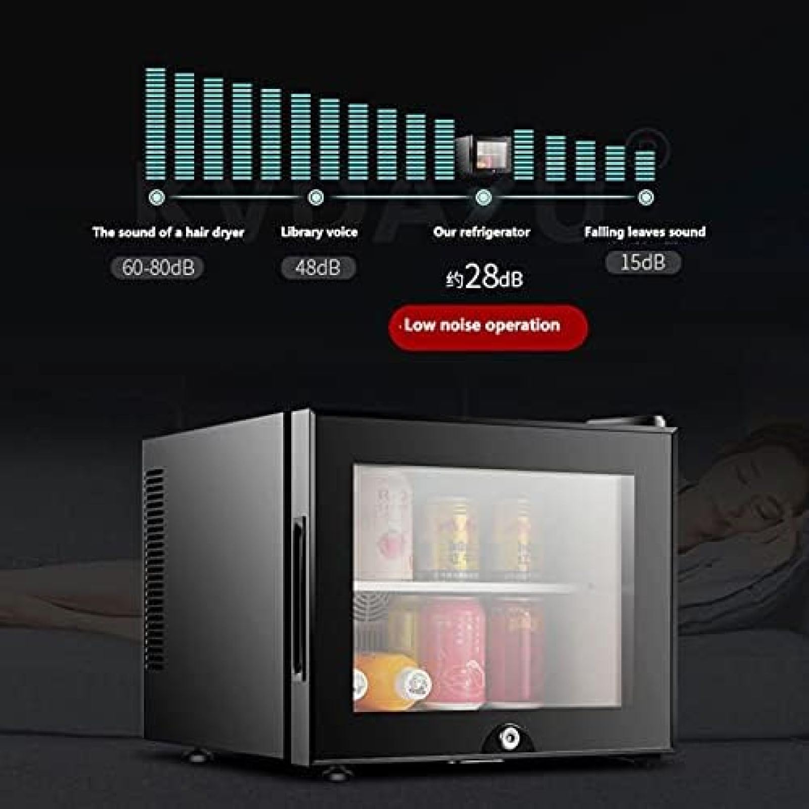 Amazon | ミニ冷蔵庫ガラスドアソーダビールワインステンレス鋼低