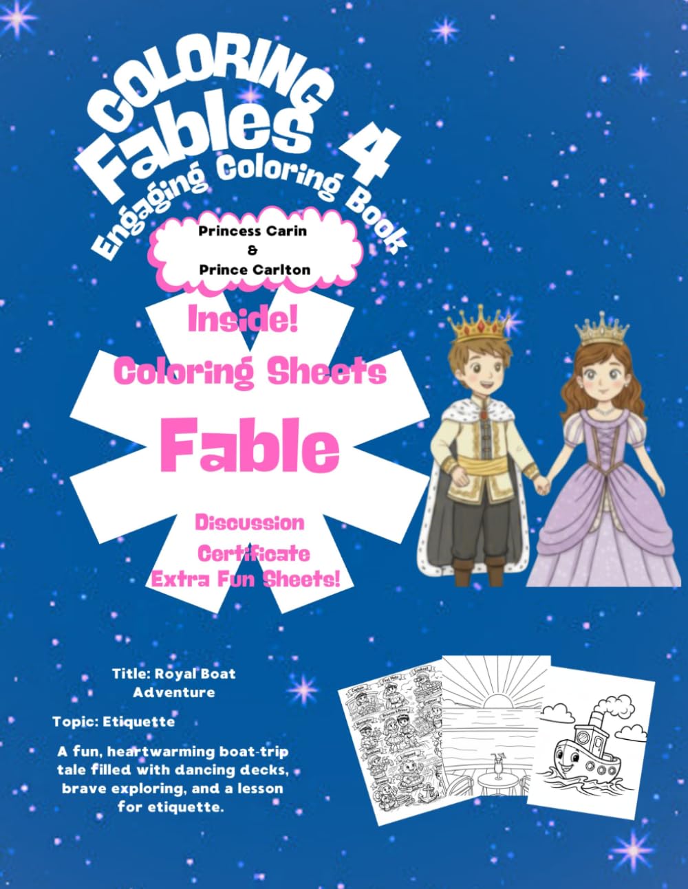 Princess Carin & Prince Carlton’s Royal Boat Adventure: Engaging Coloring Book