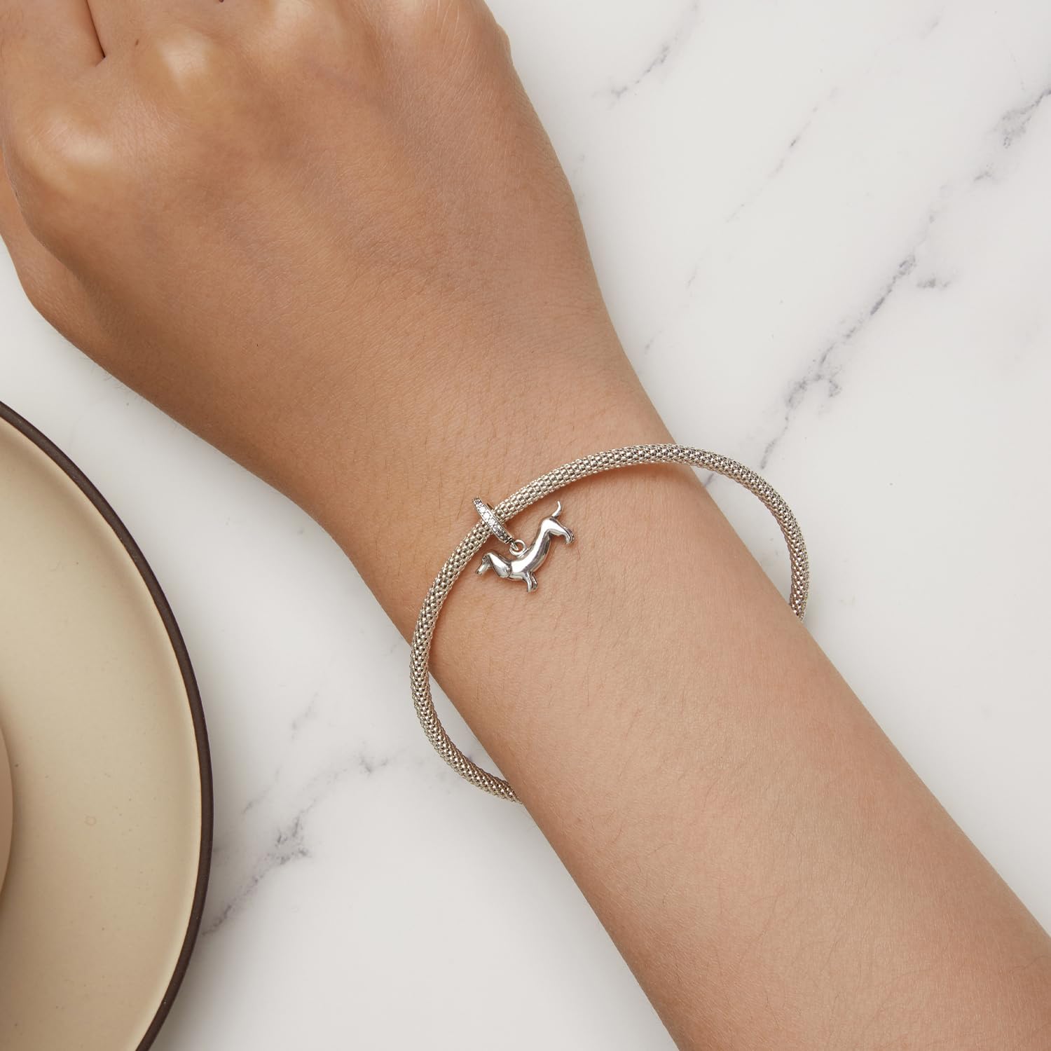 MUNDELL Authentic 925 Sterling Silver Mom Heart Shaped Pistol with Rose Charm Dala Horse Charm for Original Silver Bracelet or Bangle Jewelry Make Pendants - Image 2